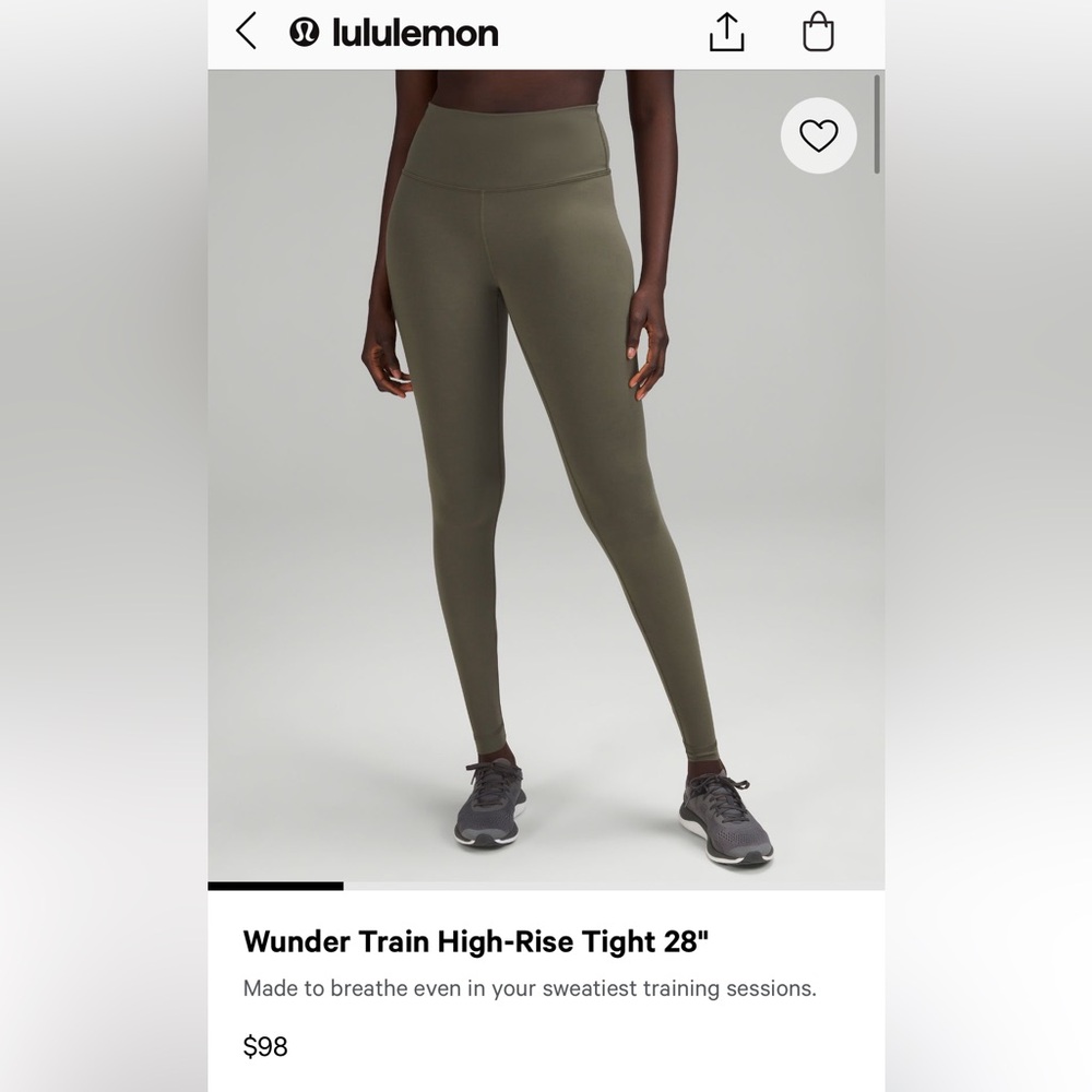 Lululemon Wunder Train high rise 28 in legging